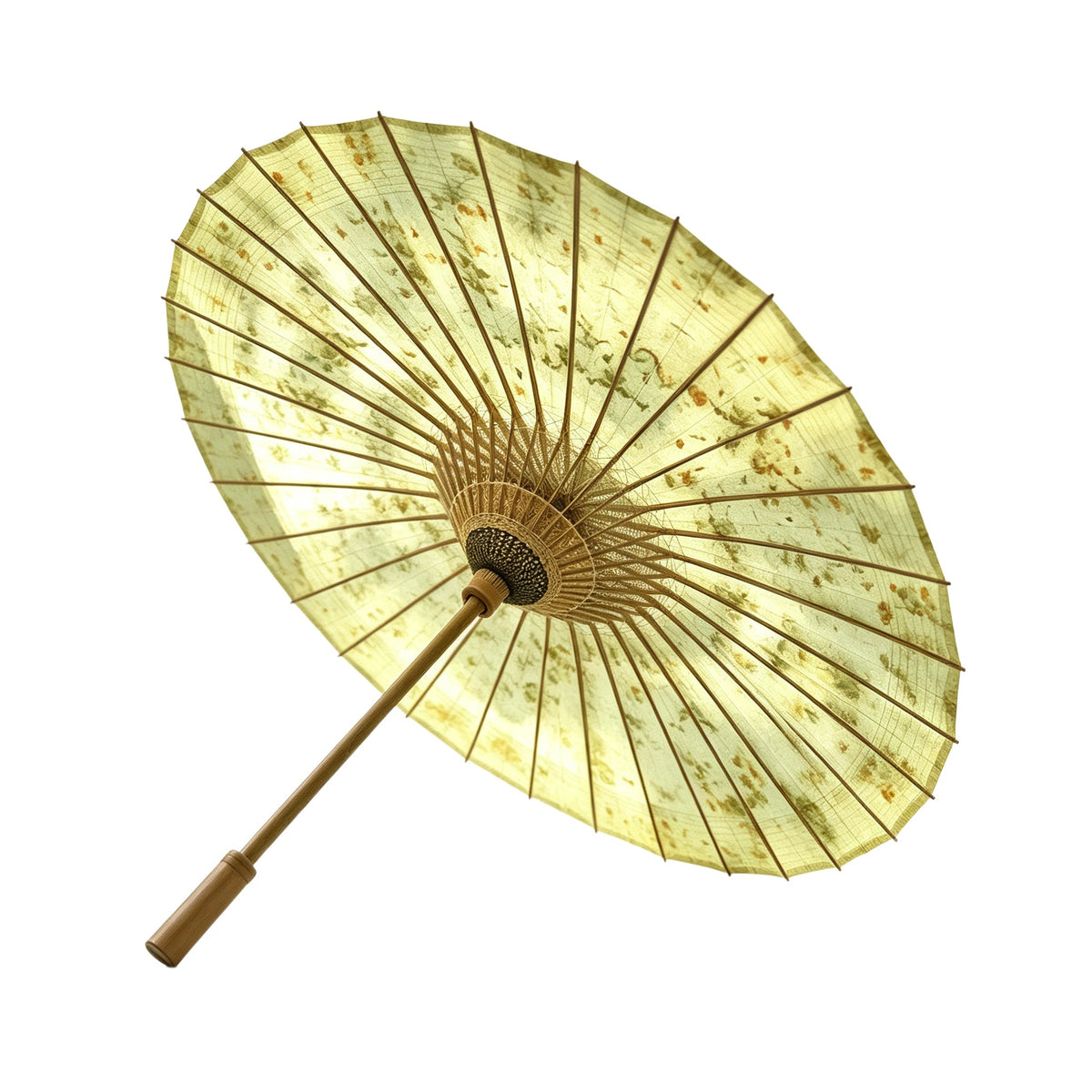Yellow Floral Oil Paper Umbrella