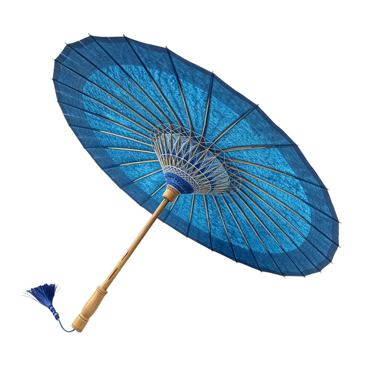 Navy Blue Bamboo Oil Paper Umbrella