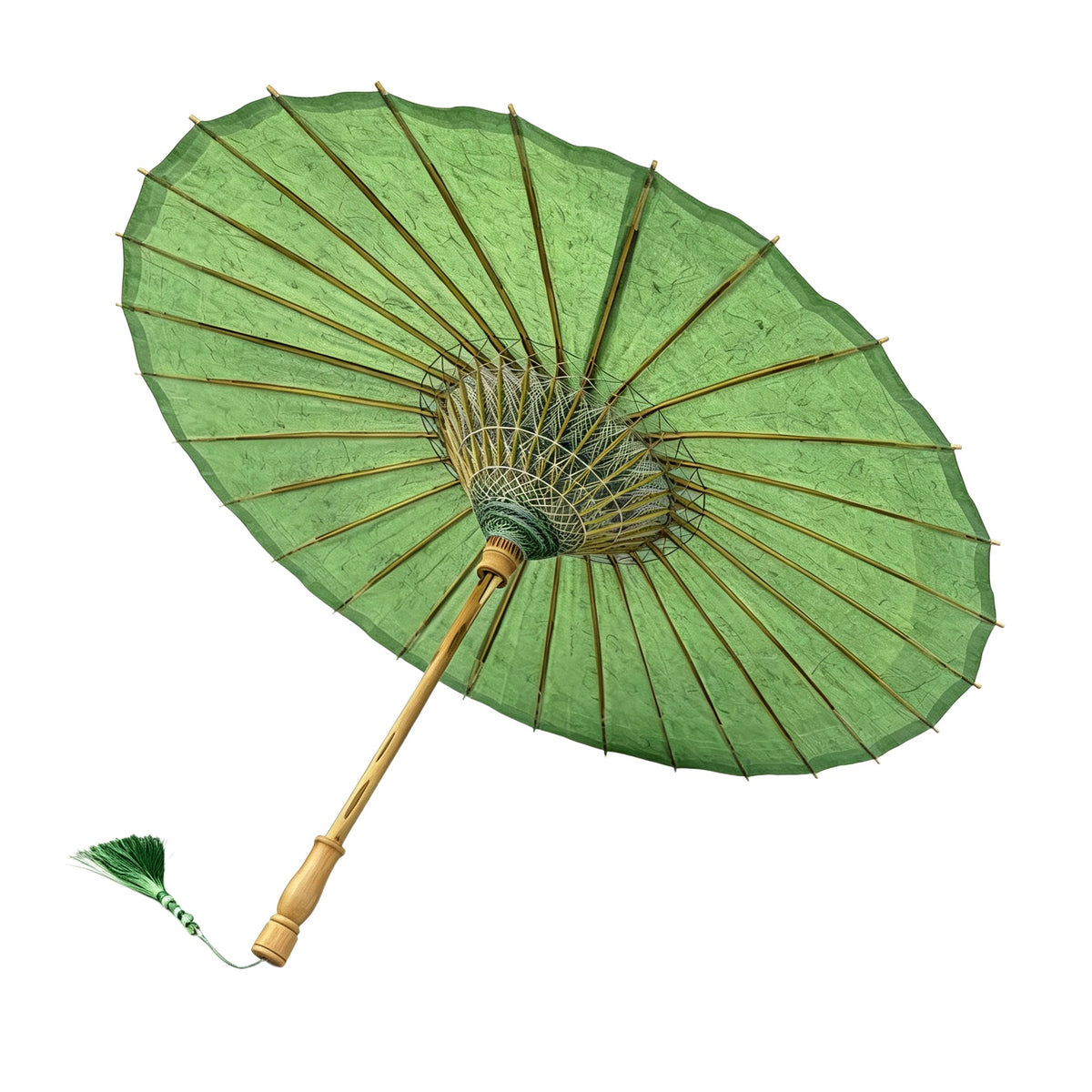 Solid Green Oil Paper Umbrella