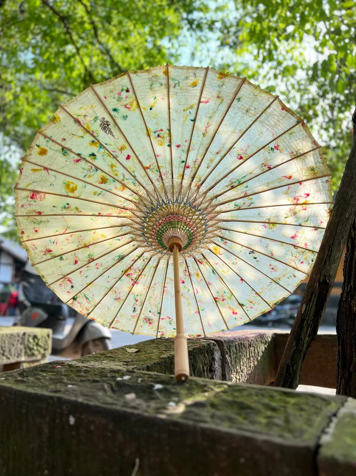 Speckled Floral Oil Paper Umbrella