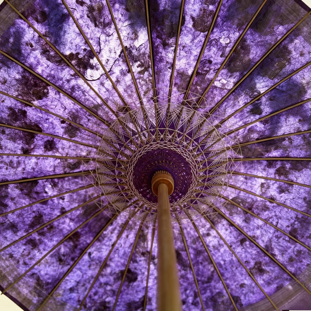 Purple Floral Oil Paper Umbrella