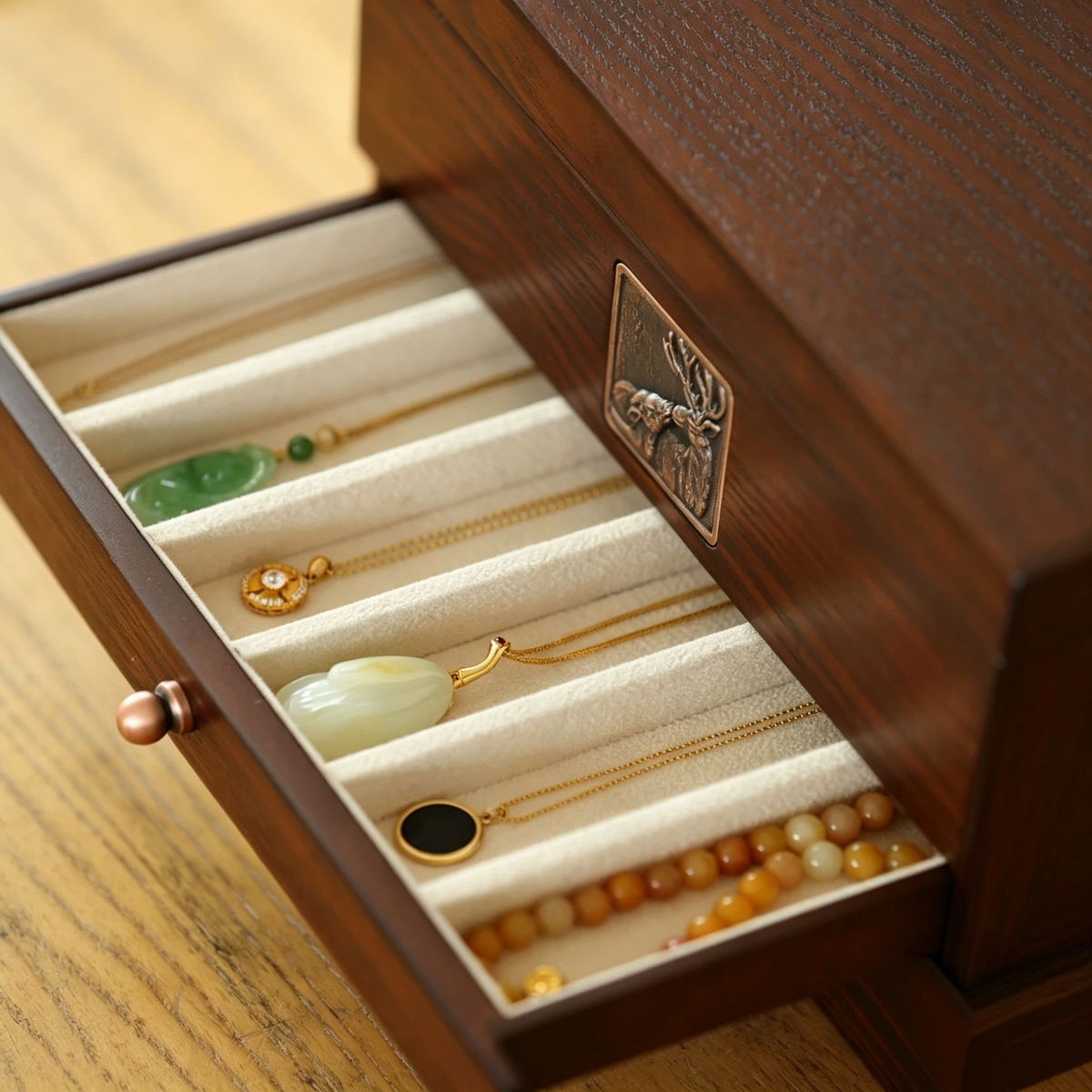 Vintage Wooden Multi-Layer Jewelry Box