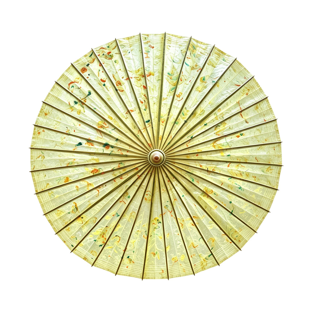 Yellow Floral Oil Paper Umbrella