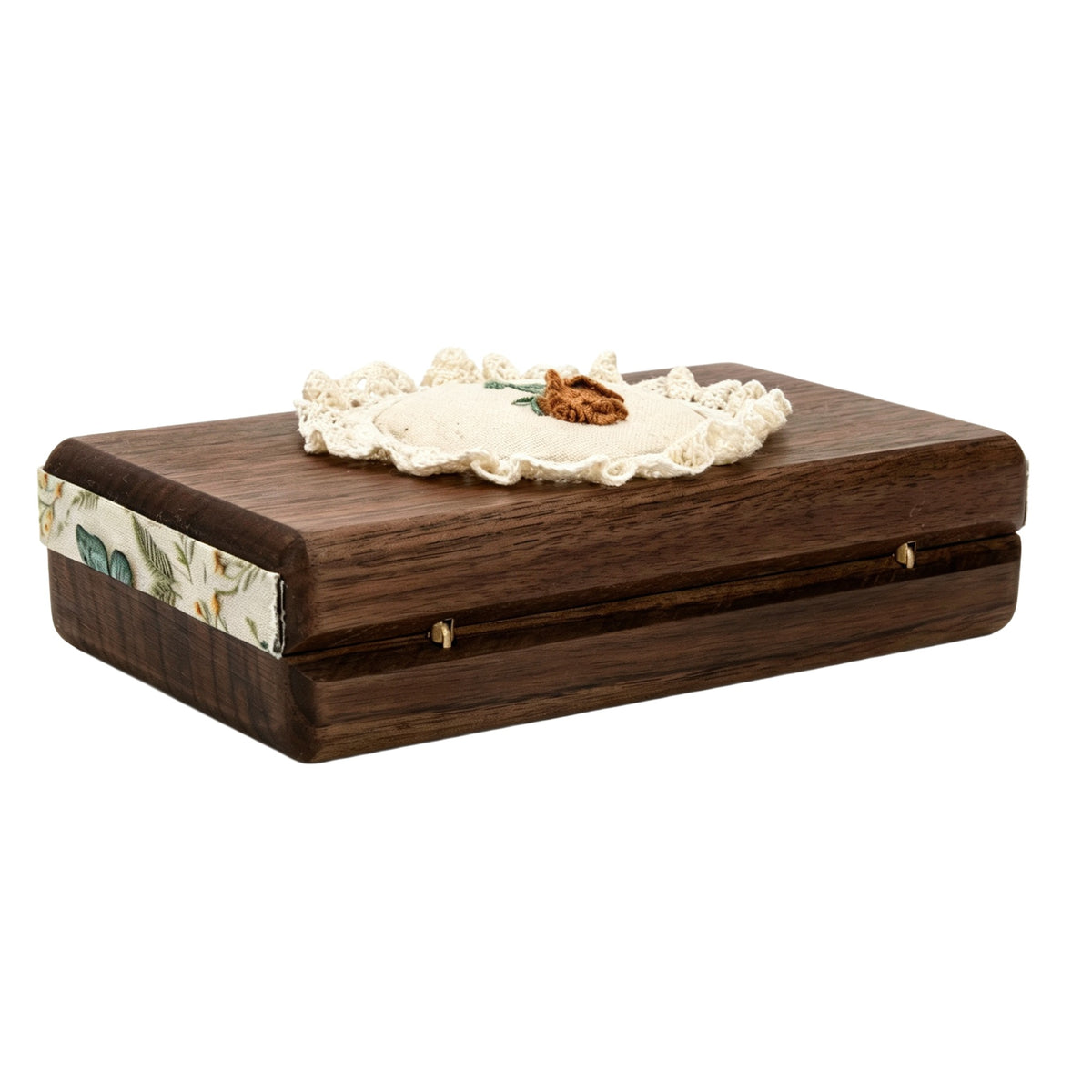 Rose Inlay Wood Jewelry Box
