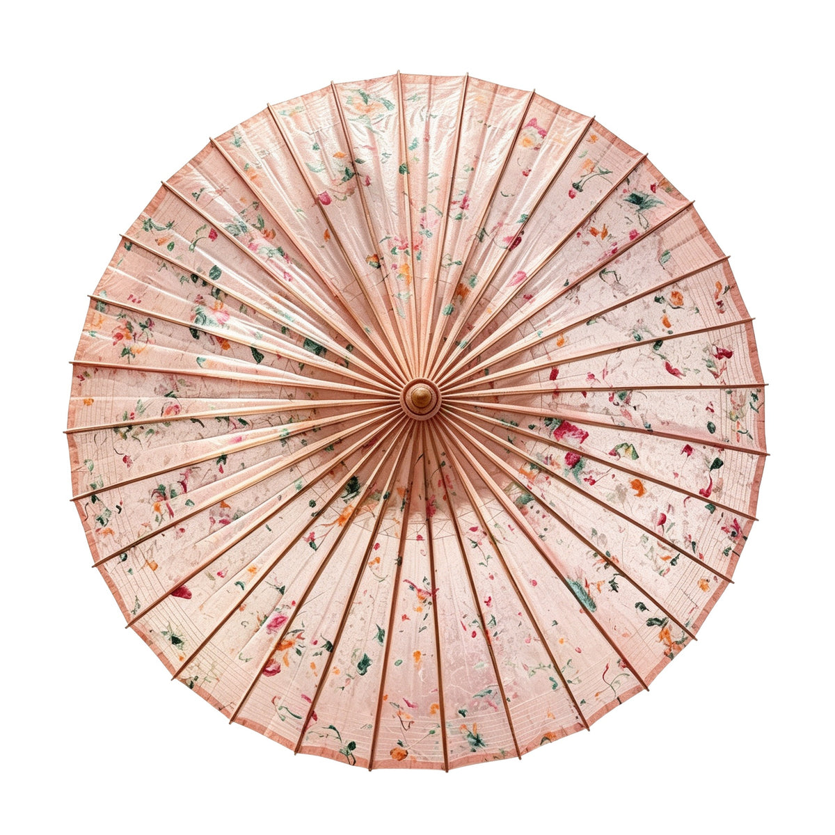 Pink Floral Oil Paper Umbrella