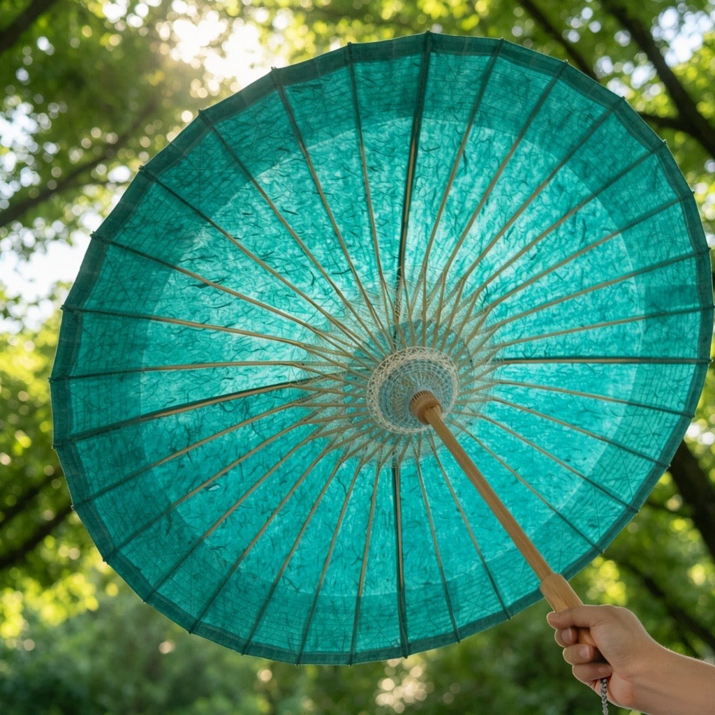Turquoise Oil Paper Umbrella