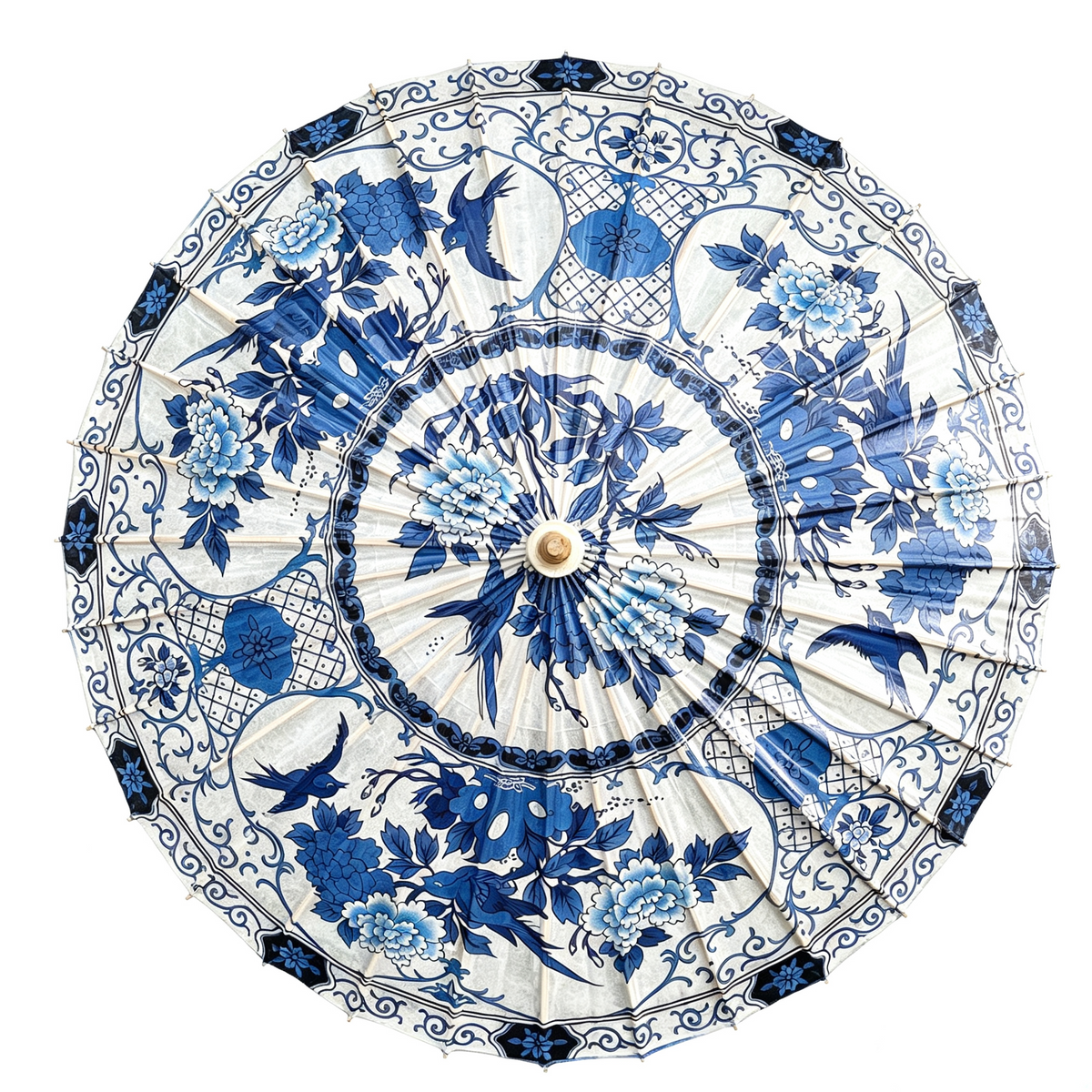 Blue White Porcelain Oil Paper Umbrella