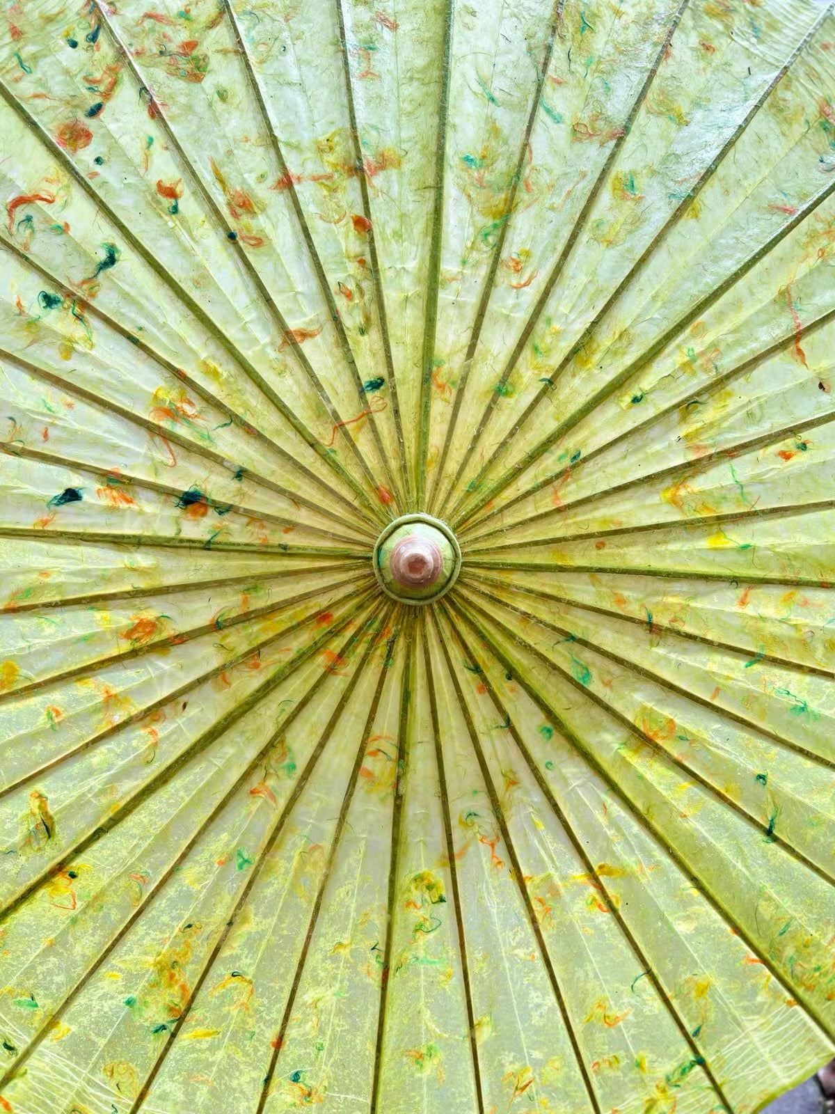 Yellow Floral Oil Paper Umbrella