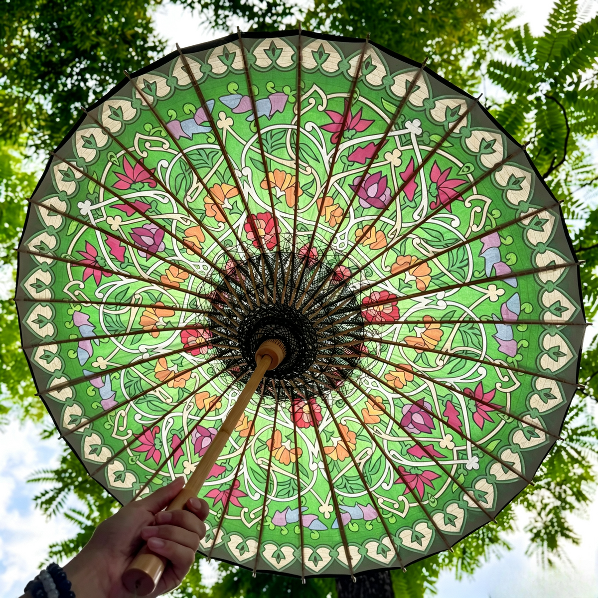 Vintage Floral Oil Paper Umbrella