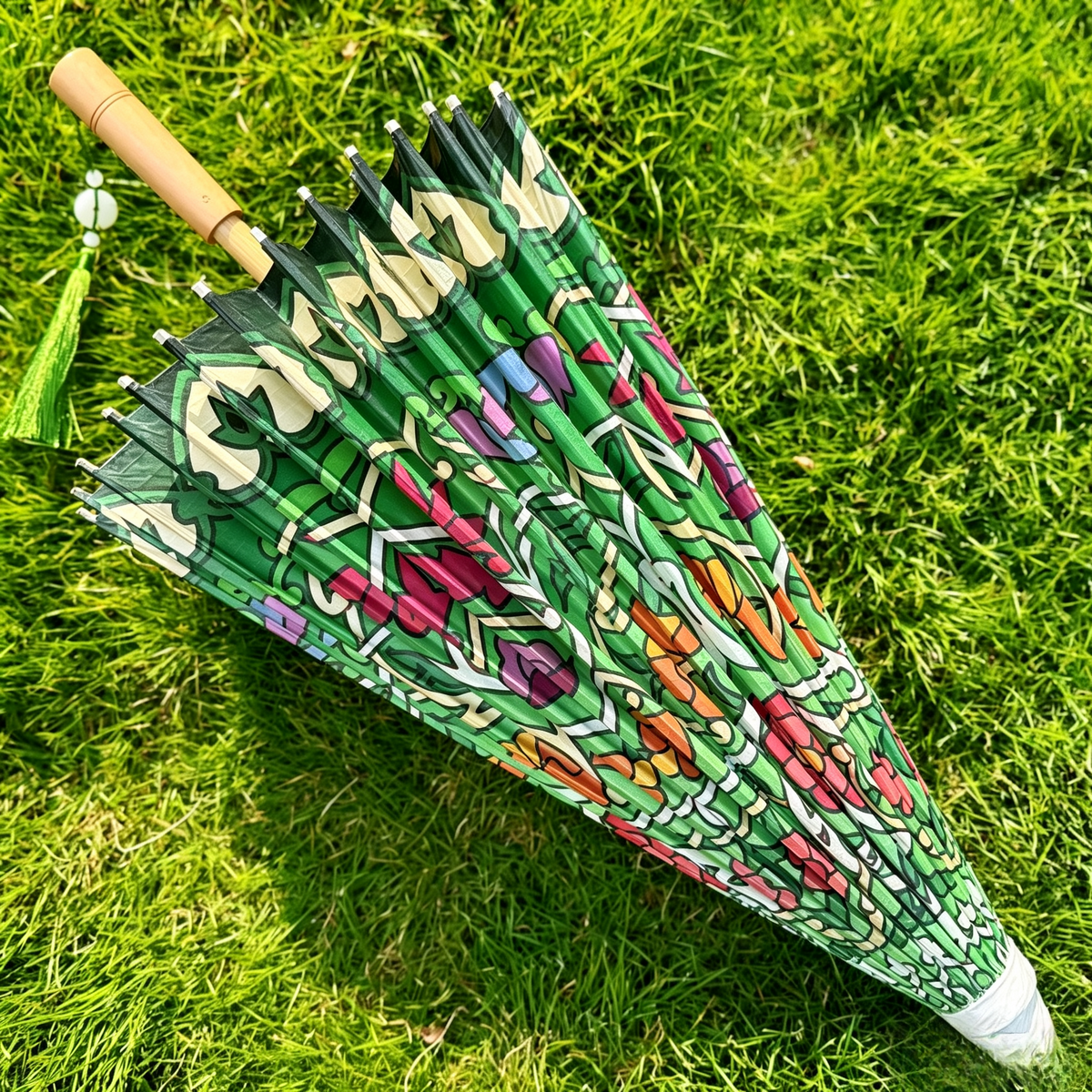 Vintage Floral Oil Paper Umbrella