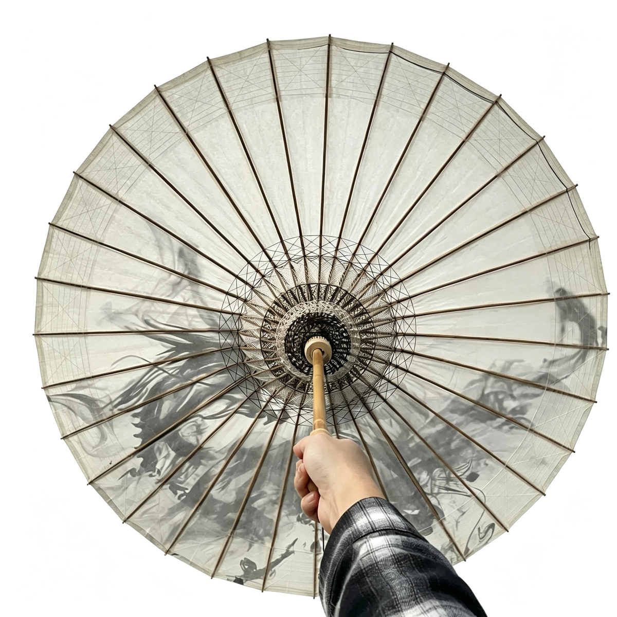 Ink Dragon Oil Paper Umbrella