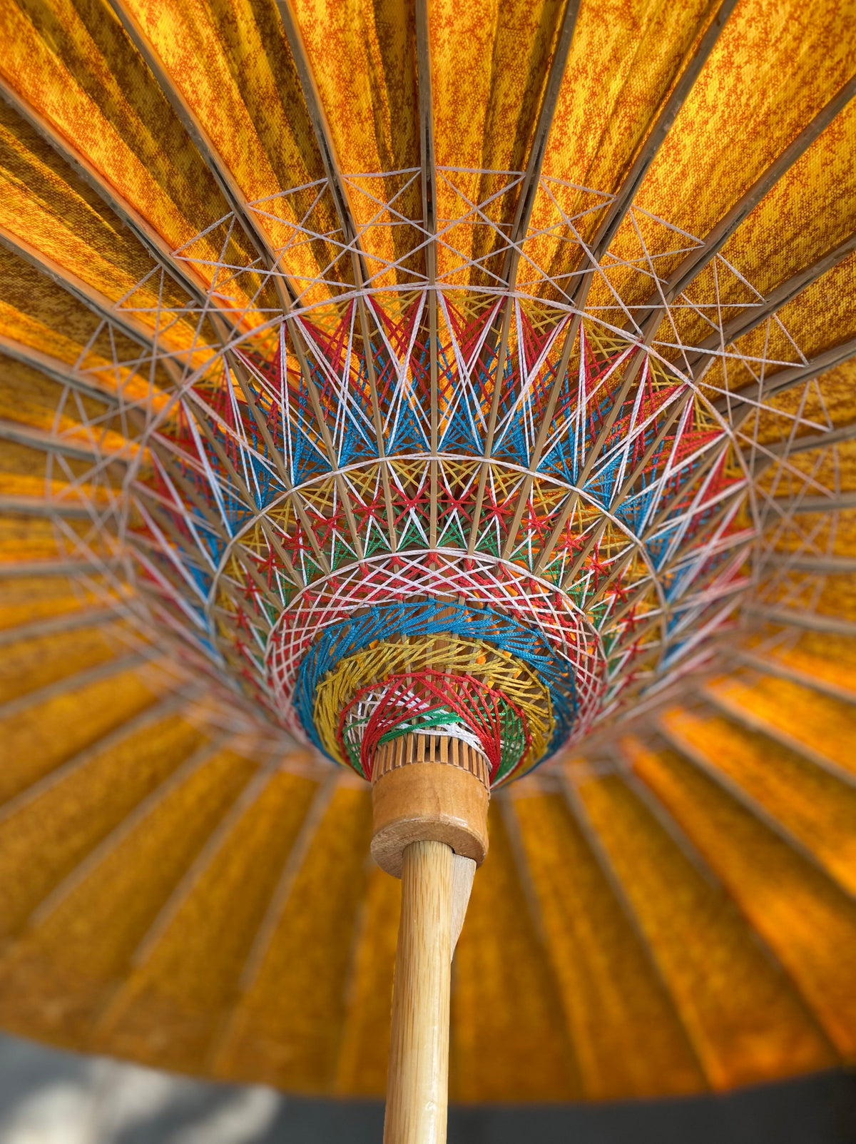 Solid Orange Oil Paper Umbrella