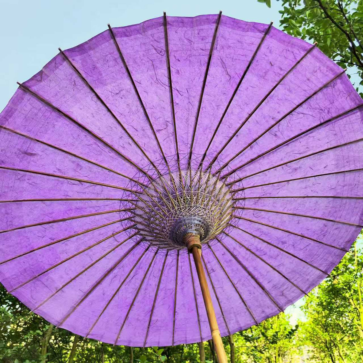 Solid Purple Oil Paper Umbrella