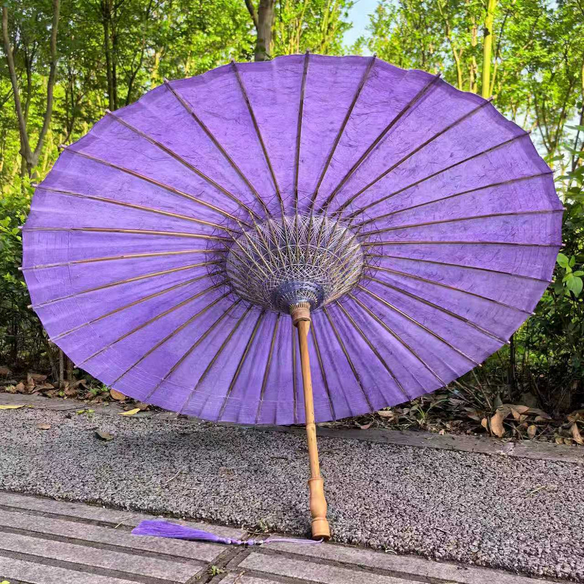 Solid Purple Oil Paper Umbrella