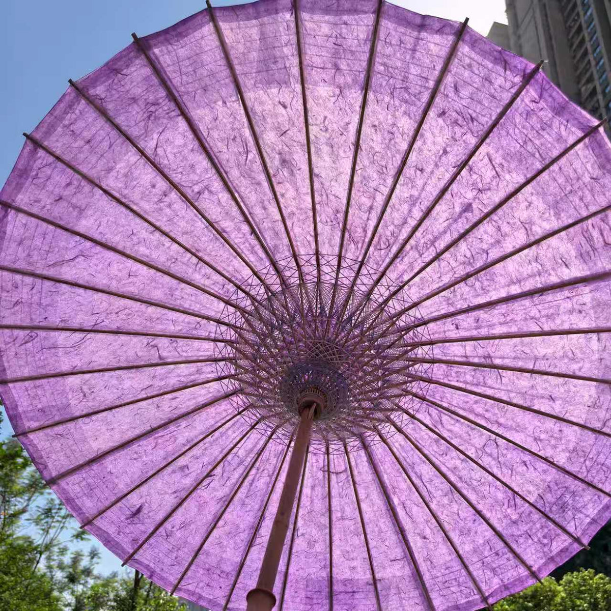 Solid Purple Oil Paper Umbrella